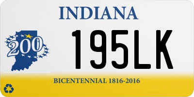 IN license plate 195LK