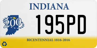 IN license plate 195PD