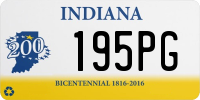 IN license plate 195PG