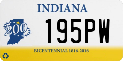 IN license plate 195PW