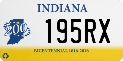 IN license plate 195RX