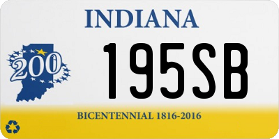 IN license plate 195SB