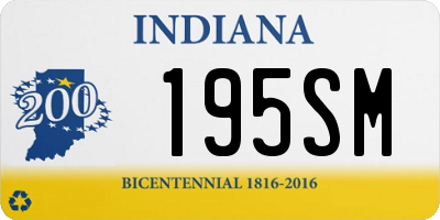 IN license plate 195SM