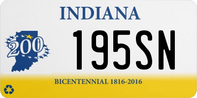 IN license plate 195SN