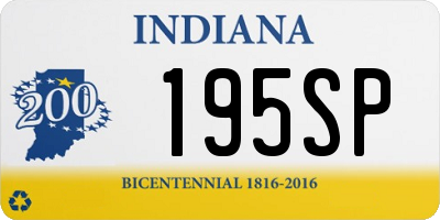 IN license plate 195SP