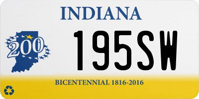 IN license plate 195SW