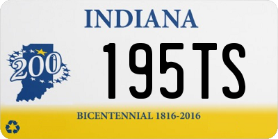 IN license plate 195TS