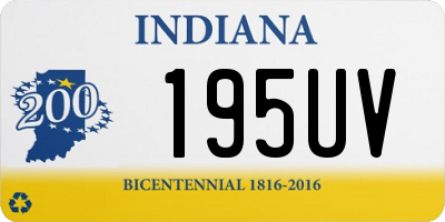 IN license plate 195UV