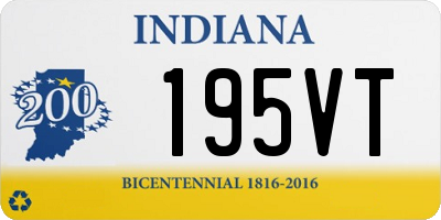 IN license plate 195VT