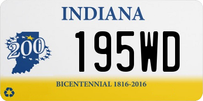 IN license plate 195WD