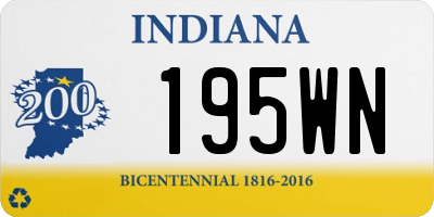 IN license plate 195WN