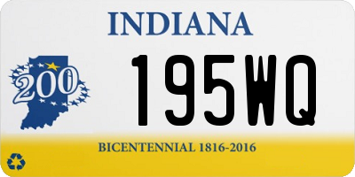 IN license plate 195WQ