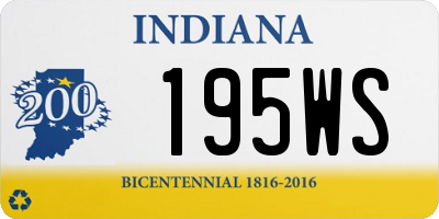 IN license plate 195WS