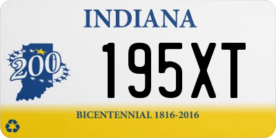 IN license plate 195XT