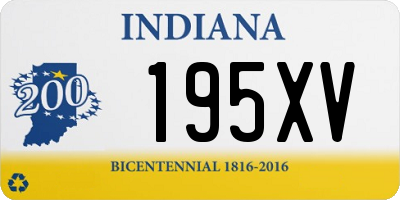 IN license plate 195XV