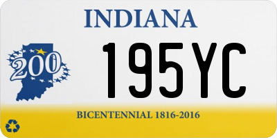 IN license plate 195YC