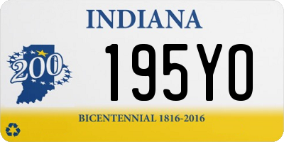 IN license plate 195YO