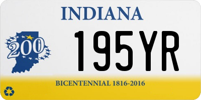 IN license plate 195YR