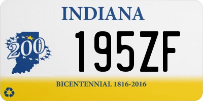 IN license plate 195ZF