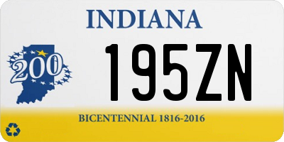 IN license plate 195ZN