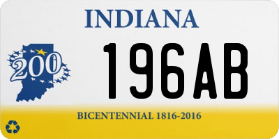 IN license plate 196AB