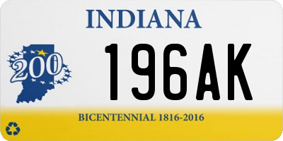 IN license plate 196AK