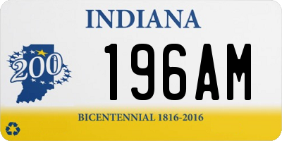 IN license plate 196AM