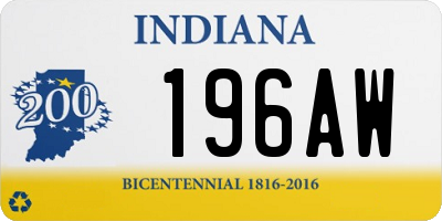 IN license plate 196AW