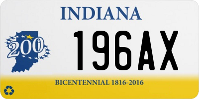 IN license plate 196AX