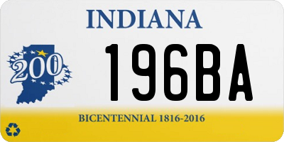 IN license plate 196BA