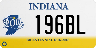 IN license plate 196BL