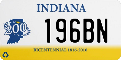 IN license plate 196BN