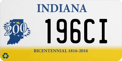 IN license plate 196CI