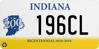 IN license plate 196CL