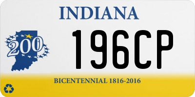 IN license plate 196CP