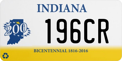 IN license plate 196CR