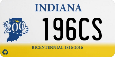 IN license plate 196CS