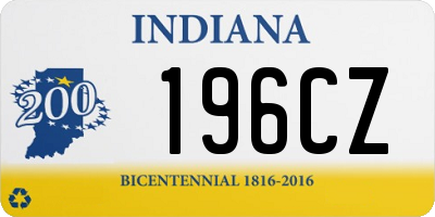 IN license plate 196CZ