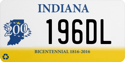 IN license plate 196DL