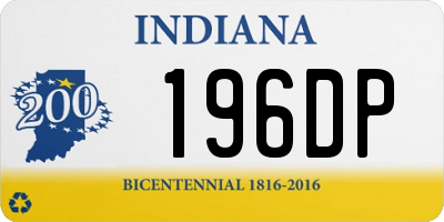 IN license plate 196DP