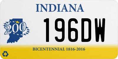 IN license plate 196DW