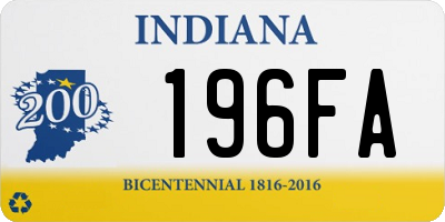 IN license plate 196FA
