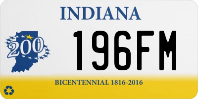 IN license plate 196FM