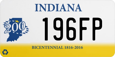 IN license plate 196FP