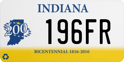 IN license plate 196FR