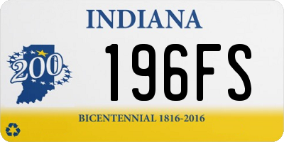 IN license plate 196FS
