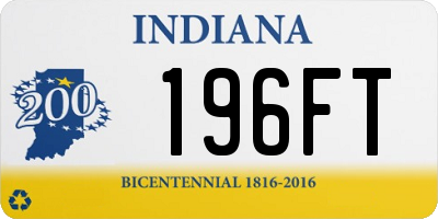 IN license plate 196FT