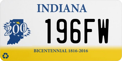 IN license plate 196FW