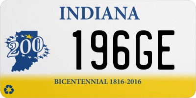 IN license plate 196GE