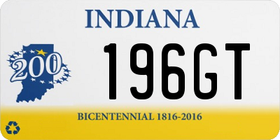 IN license plate 196GT